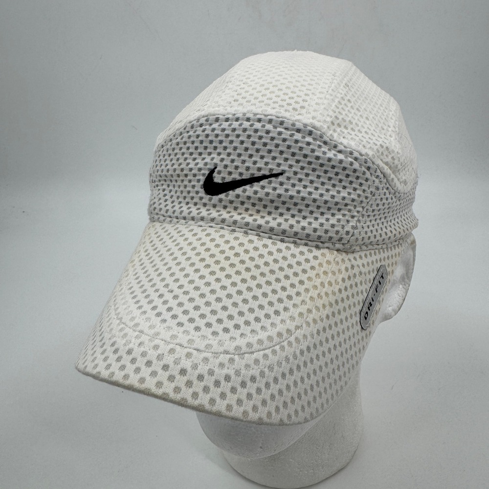 Vintage Nike Tailwind Dri-FIT Mesh Running Hat One Size White 5-Panel Adjustable
